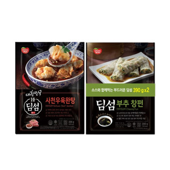 [동원] NEW 딤섬 부추창펀 390g 4봉 + 사천우육완탕 336g 2봉