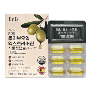[이엔비] 리얼 올리브오일 엑스트라버진 식물성캡슐 (1,000mg*30캡슐)