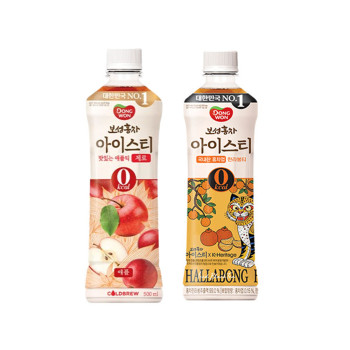 [동원] 보성홍차 아이스티 제로 애플 500mL 12개 + 한라봉 500mL 12개