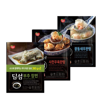 [동원] NEW 딤섬 부추창펀 390g 2봉 + 광동새우완탕 294g 2봉 + 사천우육완탕 336g 2봉
