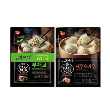 [동원] NEW 딤섬 부채교 283g 4봉 + 새우하가우 300g 2봉