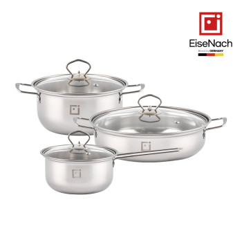 [아이제나흐] 에센 IH 스텐냄비 3종 (편수 18cm+양수 20cm+전골 26cm)