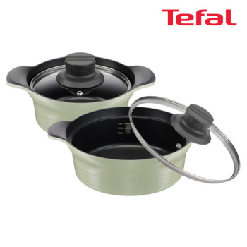 [테팔] 인덕션 티타늄 아로마 통주물 2종세트 (뚝배기 18cm+전골냄비 24cm)