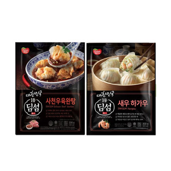 [동원] NEW 딤섬 새우하가우 300g 4봉 + 사천우육완탕 336g 2봉