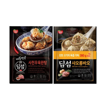 [동원] NEW 딤섬 샤오롱바오 390g 4봉 + 사천우육완탕 336g 2봉