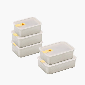 [네오플램] NEW 퍼펙트씰S 스텐304 밀폐용기 5종세트 (550ml+800mlx2+1150ml+1650ml)