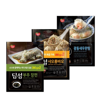 [동원] NEW 딤섬 부추창펀 390g 2봉 + 샤오롱바오 390g 2봉 + 광동새우완탕 294g 2봉
