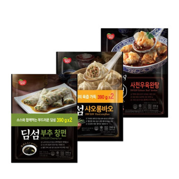 [동원] NEW 딤섬 부추창펀 390g 2봉 + 샤오롱바오 390g 2봉 + 사천우육완탕 336g 2봉