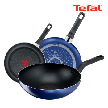 [테팔] 팬&냄비 PTFE 미드나잇 블루 3종세트 (프라이팬 20cm+28cm+볶음팬 28cm)