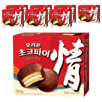 오리온 초코파이 쵸코파이 정,  초코 과자, 쵸코 간식 탕비실 과자 간식, 사무실 과자 간식 디저트 468g 1개