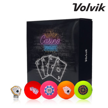 (투와이) 볼빅 신형 비비드 카지노 CASINO 홀덤 3피스 무광 골프공 4알+볼마커_tw