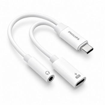 필립스 USB C to 3.5 / C타입 60W 고속충전 DAC 이어폰 듀얼 젠더 SWA5171C/00