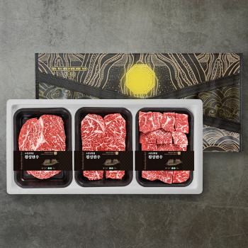[더기다림 횡성한우] 1+ 횡성한우 정육 혼합 3호 1.2kg [등심 400g +채끝 400g 국거리 400g]