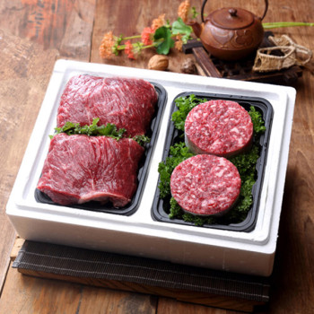 [농할][명][횡성한우] 실속 1kg(불고기 500g+국거리 500g) [1등급이상]