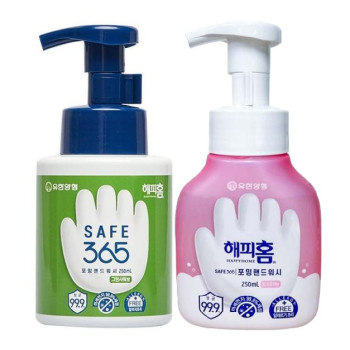 [유한양행] 해피홈 SAFE365 핸드워시 250ml 용기(그린샤워향) / 250ml 용기(핑크포레향)