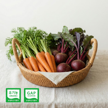 GAP인증 제주 건강한 유기농 비트 1kg + 유기농 당근 1kg