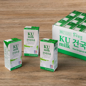 건국우유 멸균우유 200ml 국산원유 100% 상온보관 무균팩 HACCP 인증