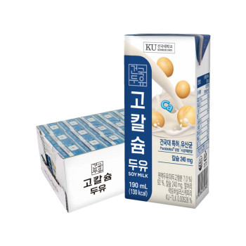 건국 고칼슘 두유 190ml 식물성 단백질 검은콩 두유 상온보관 HACCP 상온보관