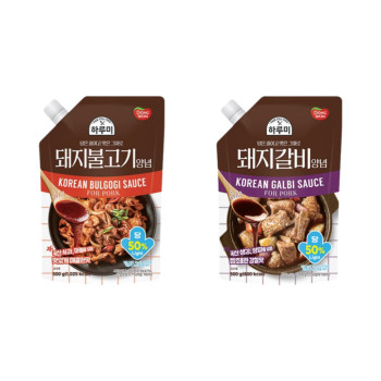 [동원] 하루미 돼지갈비양념 500g 2봉 + 돼지불고기양념 500g 2봉