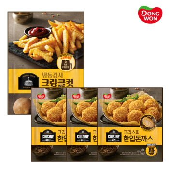 [동원] 퀴진 한입 돈까스 (450g×3봉)+냉동감자 클링클컷 (650g)