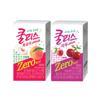 [동원] 쿨피스 제로 테트라 복숭아 140ml 24개 + 자두 140ml 24개