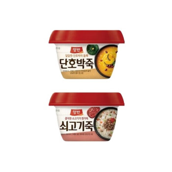 [동원] 양반 용기 호박죽 6개 + 쇠고기죽 6개