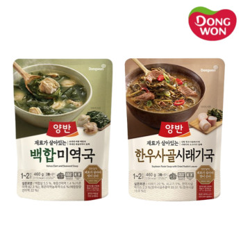 [동원] 양반 백합 미역국 460g 4봉 + 한우사골 시래기국 460g 4봉