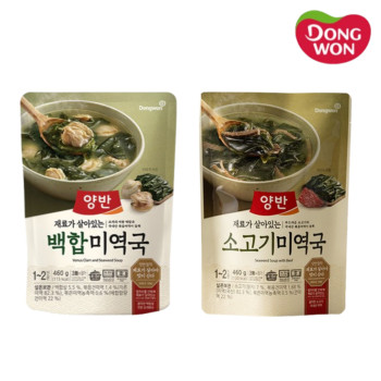 [동원] 양반 백합 미역국 460g 4봉 + 소고기 미역국 460g 4봉