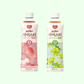 [동원] 보성홍차 아이스티제로 복숭아 500ml x 12개 + 샤인머스켓 x 12개