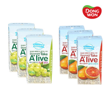 [동원] 덴마크 테이크 얼라이브 머스캣청포도 (120ml×24개)+블러드오렌지 (120ml×24개)