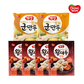 [동원] 개성 왕새우 만두 (315g×4봉) + 군만두 잡채 (600g×2봉)