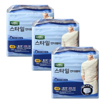 디펜드 성인기저귀 스타일 남성 팬티 파워 중형(9p) 3팩