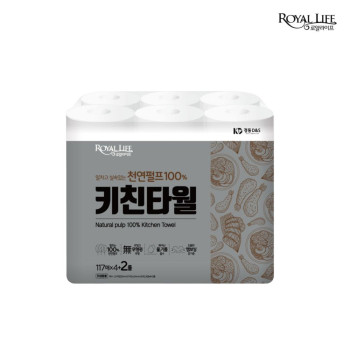[로얄라이프] 키친타올 117매 2겹 6롤(1팩)