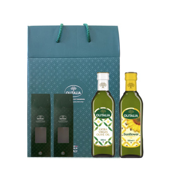 올리타리아 선물세트_엑스트라버진 올리브유 500ml 1개+해바라기씨유 500ml 1개