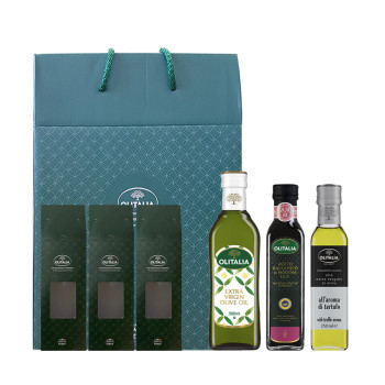 올리타리아 선물세트_엑스트라버진 올리브유 500ml 1개 + 발사믹식초1 250ml 1개+ 트러플 오일 250ml 1개