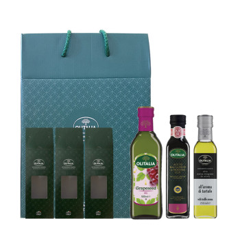 올리타리아 선물세트_포도씨유 500ml 1개+발사믹식초1 250ml 1개+트러플 오일 250ml 1개