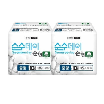 순수데이 순면 생리대 중형(10P) 2팩