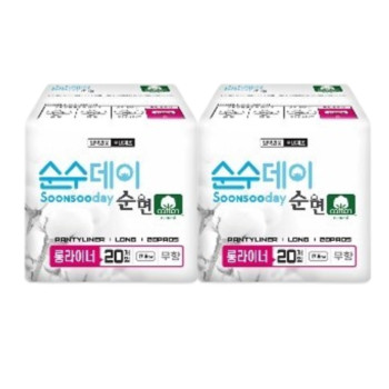 순수데이 순면 생리대 롱라이너(20P) 2팩