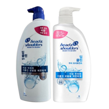 헤드앤숄더 딥클린 샴푸 850ml 1개+딥클린 트리트먼트 850ml 1개