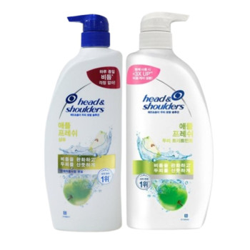 헤드앤숄더 애플 프레쉬 샴푸 850ml 1개+애플 프레쉬 트리트먼트 850ml 1개