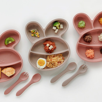 [아띠래빗] 아기토끼 흡착식판 스푼포크 세트