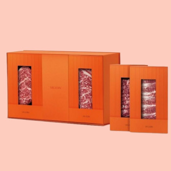 [설로인] 숙성한우 선물세트 - 백화F [총1.4kg] + 지함 + 보냉가방 (보자기 추가시 +25,000)