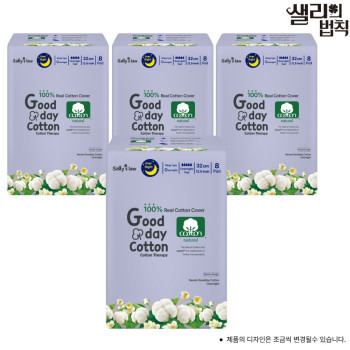 샐리의 법칙 생리대 순면이 좋은날 오버나이트 8매 X 4팩_국내산