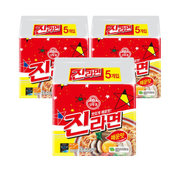 오뚜기 진라면 매운맛 120g 5입 멀티팩 x 3팩