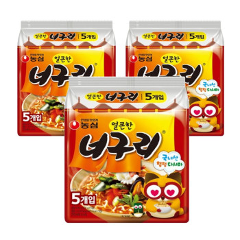 농심 너구리 얼큰한맛 120g 5입 멀티팩 x 3팩