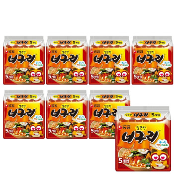 농심 너구리 얼큰한맛 120g 5입 멀티팩 x 8팩(박스)