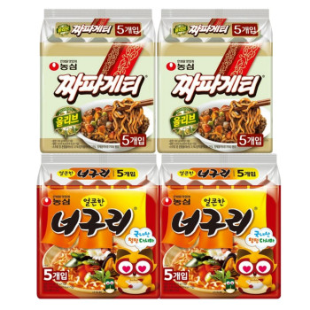 [봉지라면 멀티 4팩_짜파구리] 짜파게티 5개(2팩)+너구리 매운맛(2팩)